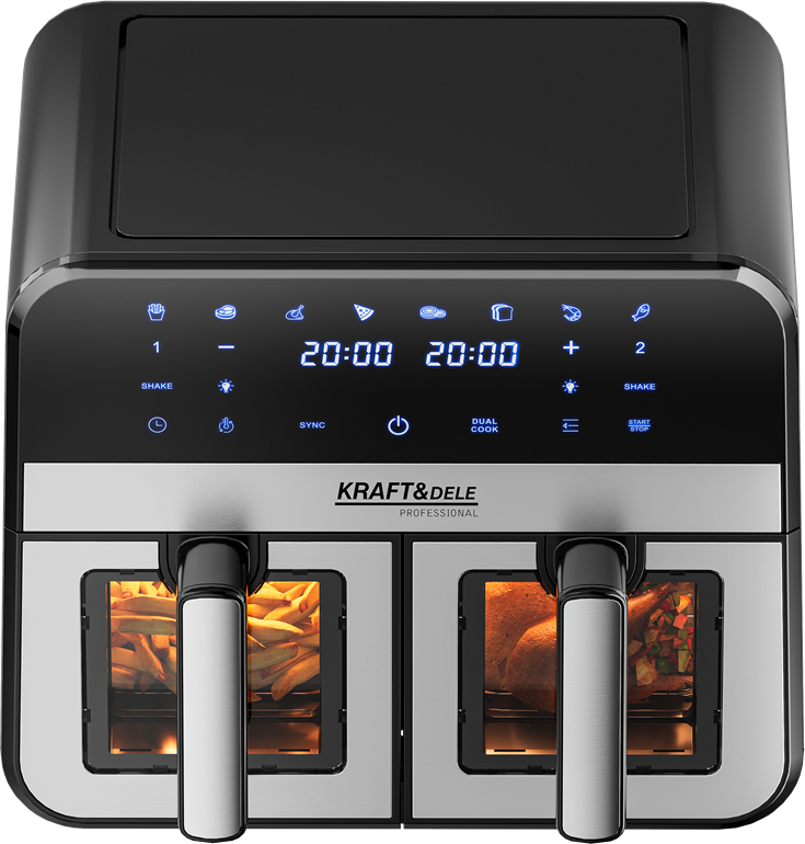 KRAFT&DELE beztuková fritéza 9 l s lcd a dvojí zónou vaření KD4179 7
