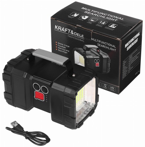 Kraft&Dele KD1249 LED akumulátorová svítilna s powerbank – celkový pohled