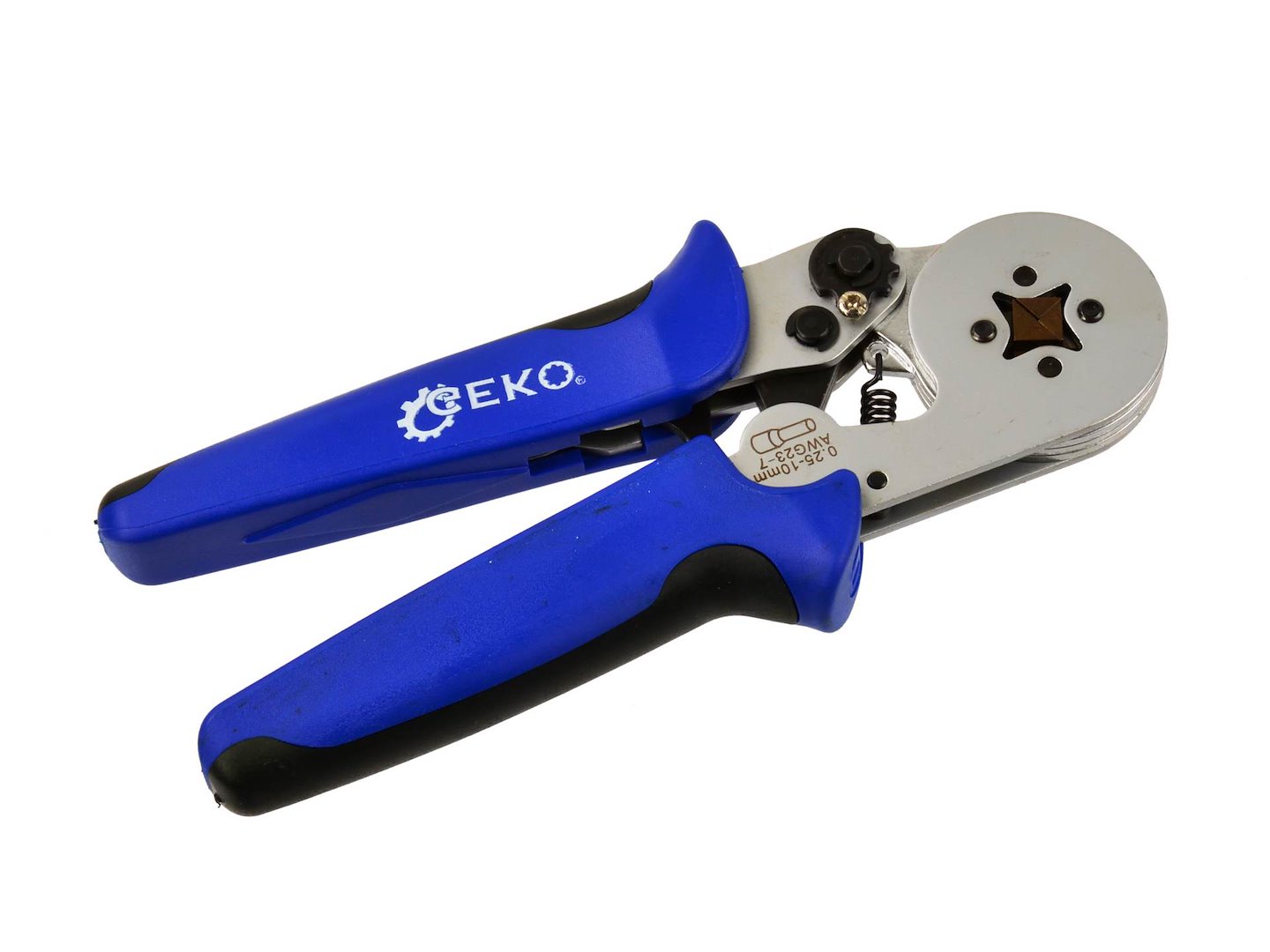 Krimpovací kleště na objímky 0,25–10 mm² Geko — Detail klešť