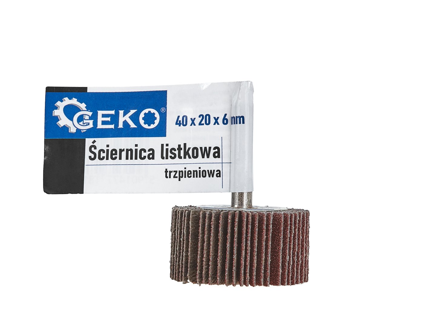 Lamelový brusný kotouč Geko 40x20x6 mm P120 — V provozu