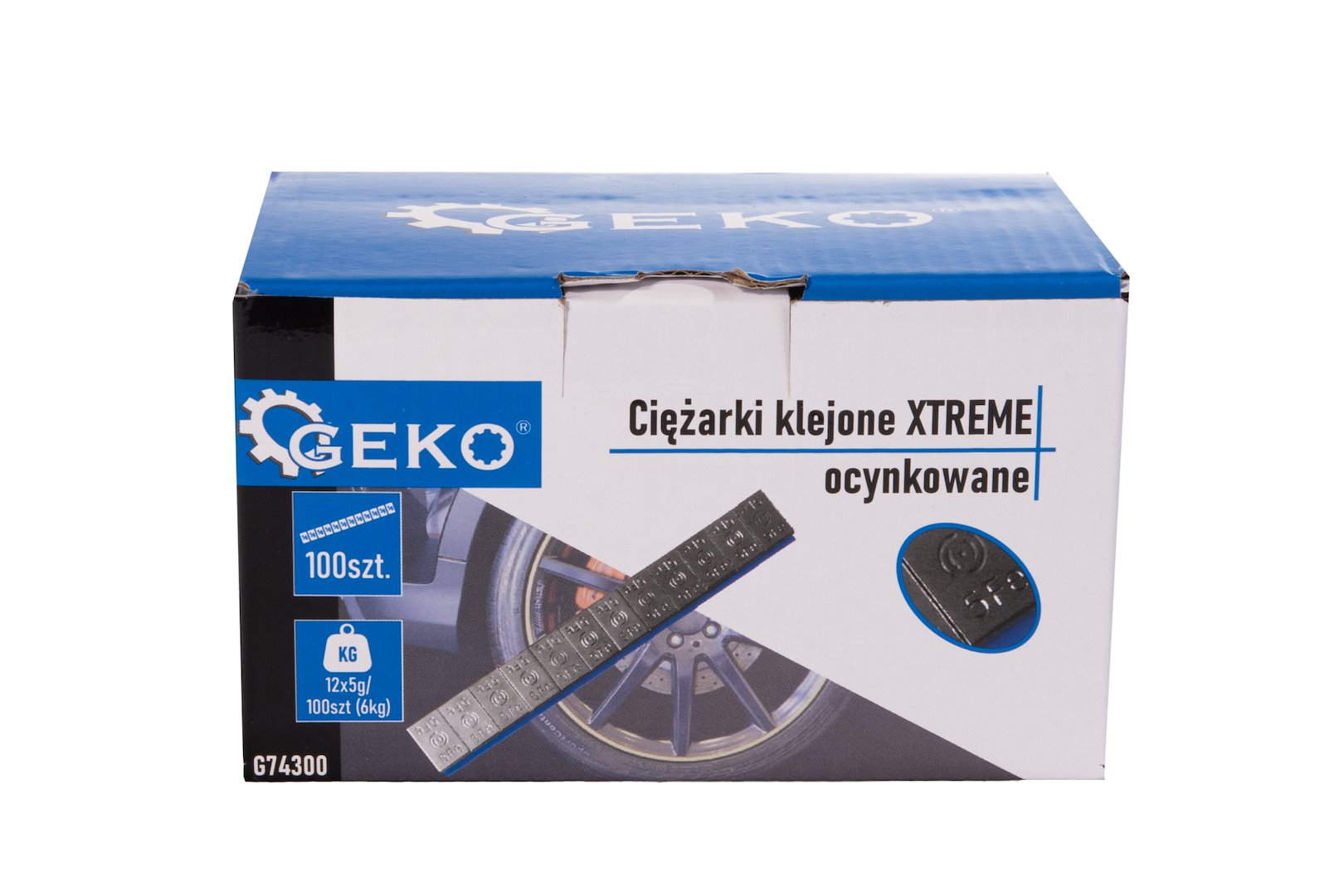 Lepené závaží XTREME pozinkované 12×5 g – sada 100 pásků (6 kg) Geko — Detail