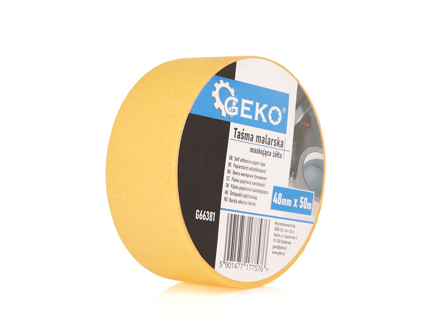 Maskovací páska Geko 48 mm x 50 m žlutá — Celkový pohled