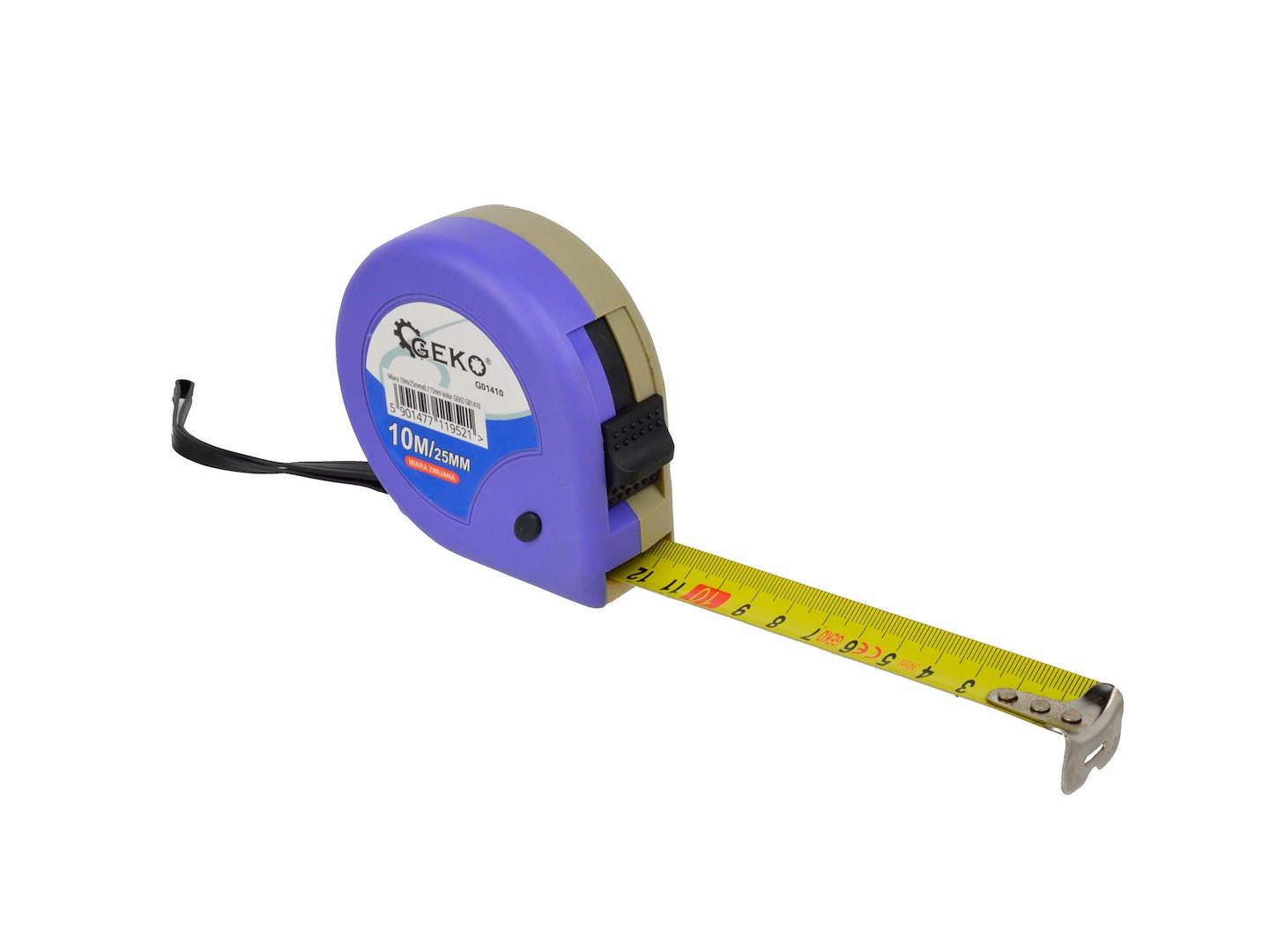 Měřící páska Geko 10 m × 25 mm × 0,115 mm — Celkový pohled