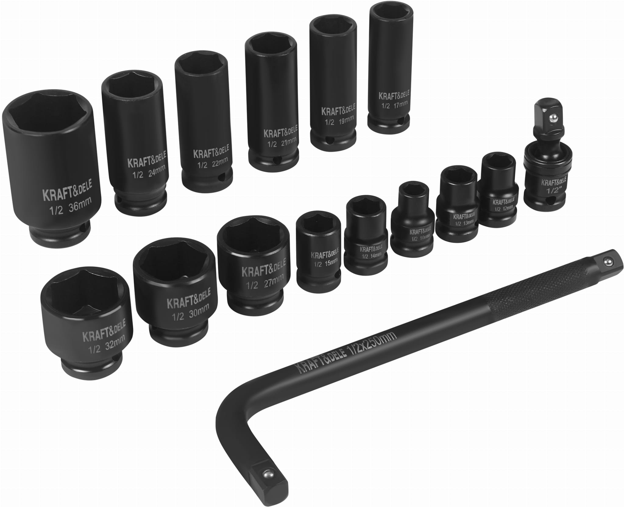 Sada rázových hlavic KD11762 – detail hlavic