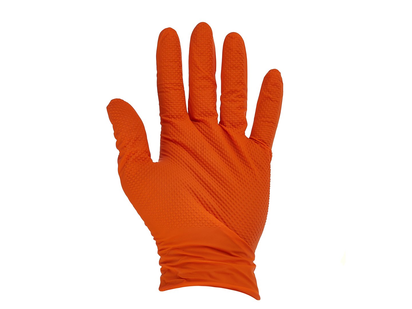 Nitrilové rukavice Geko SOLID GRIP, 50 kusů, velikost L, oranžové — V provozu