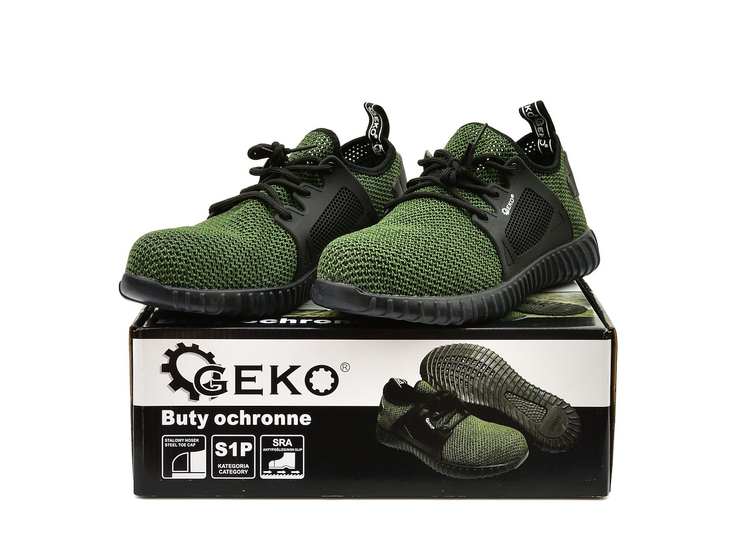 Ochranné boty Geko model 10 S1P zelené 42 — Celkový pohled