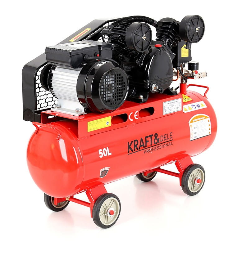 Olejový kompresor 50 l 2 písty KD403 – transport a mobilita