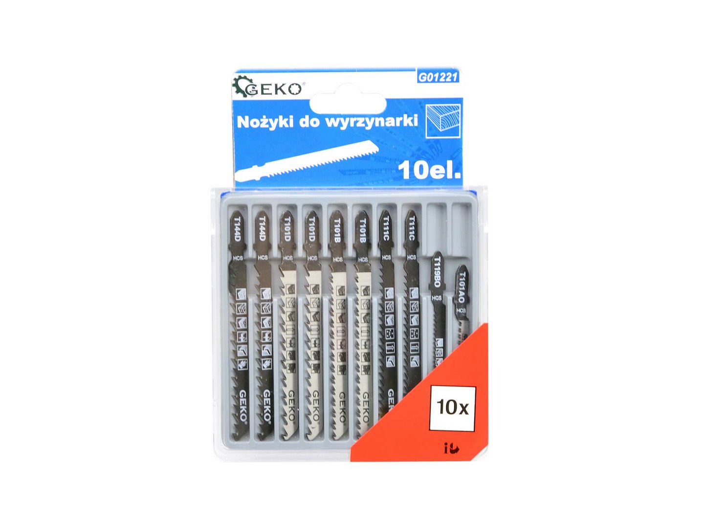 Pilníky pro vyřezávací pilky 10 ks Geko T111C, T101B, T144D, T101D, T119BO, T101AO — Celkový pohled