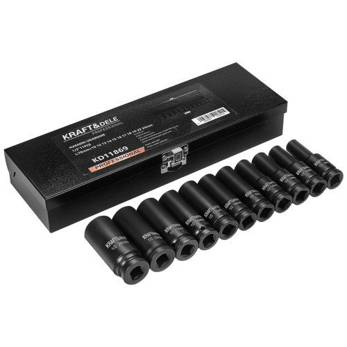 Kraft&Dele KD11869 sada rázových nástavců 1/2″ — celkový pohled
