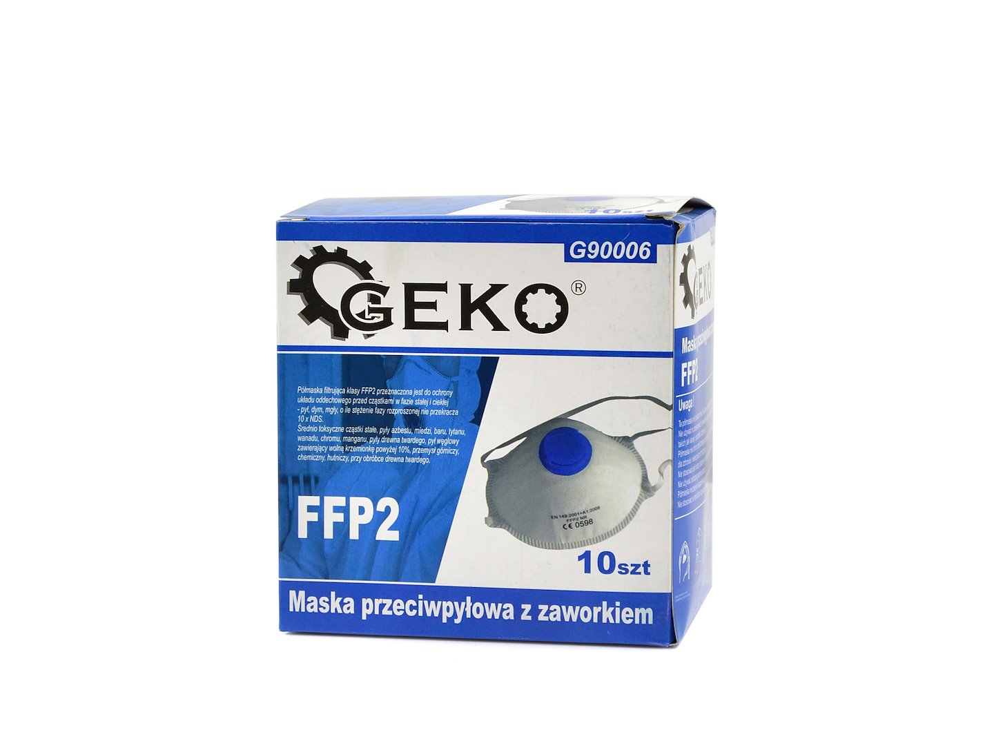 Protiprachová maska s ventilem FFP2 Geko 10 g — Detail