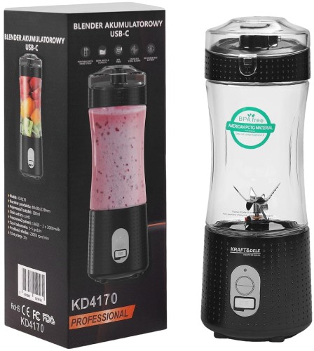Přenosný akumulátorový mixér KD4170 – celkový pohled