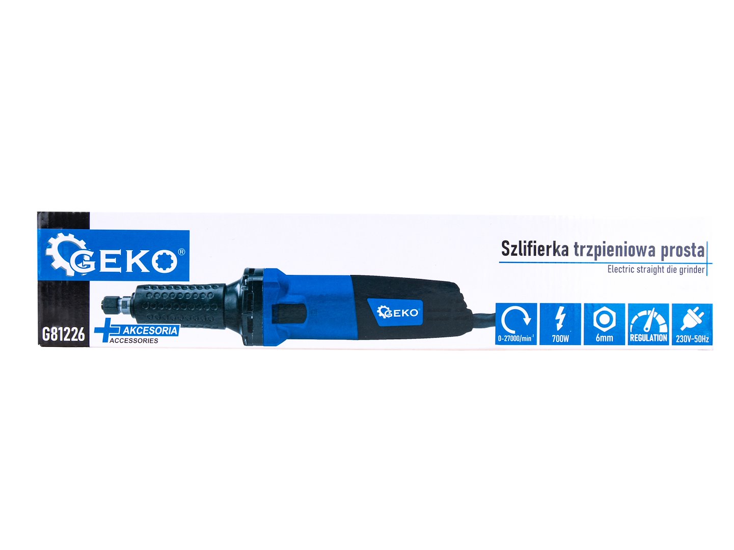Přímá bruska s nastavitelným hřídelem 6 mm, 700 W – Geko 2