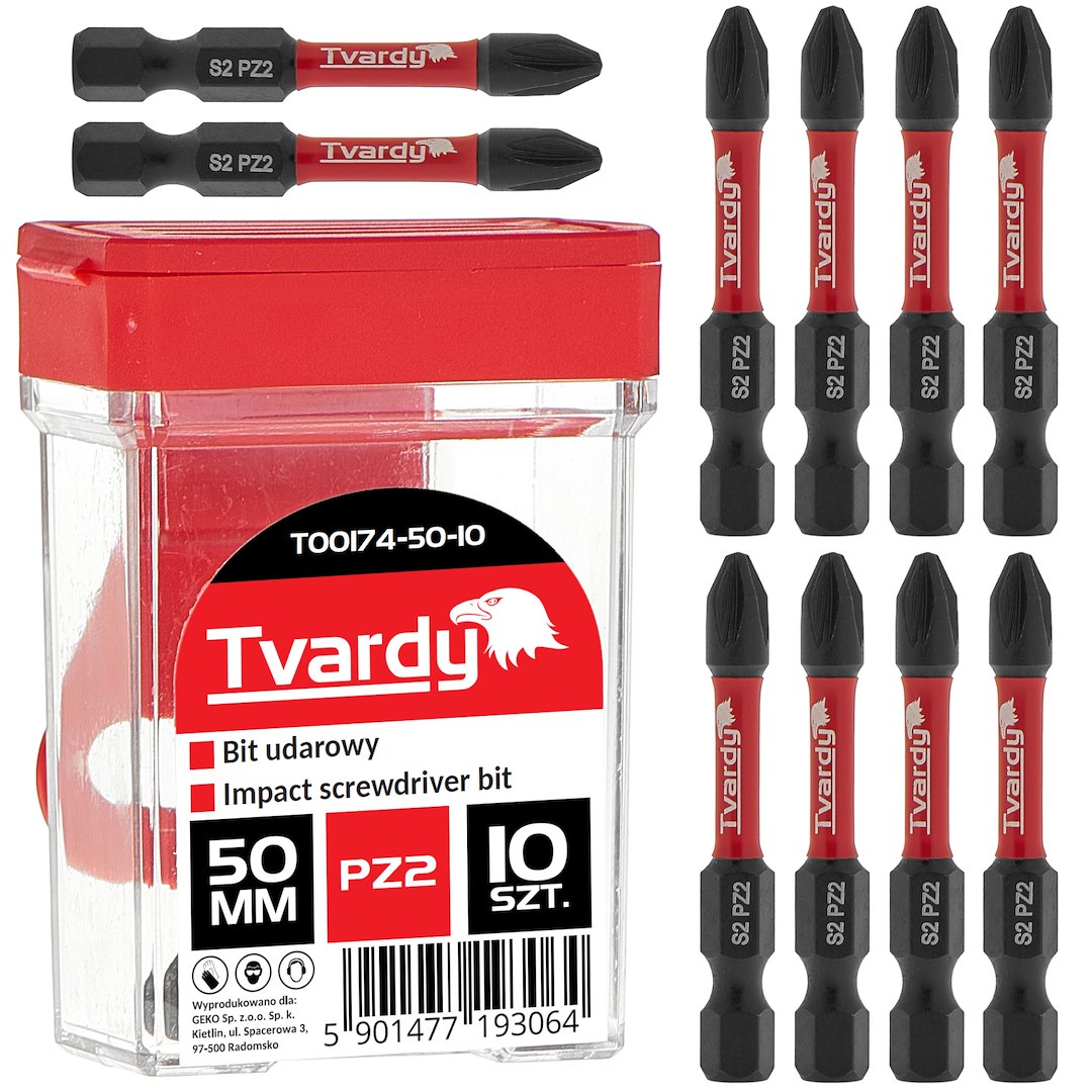 Rázový bit PZ2 50 mm S2 – krabička 10 ks | Geko 1
