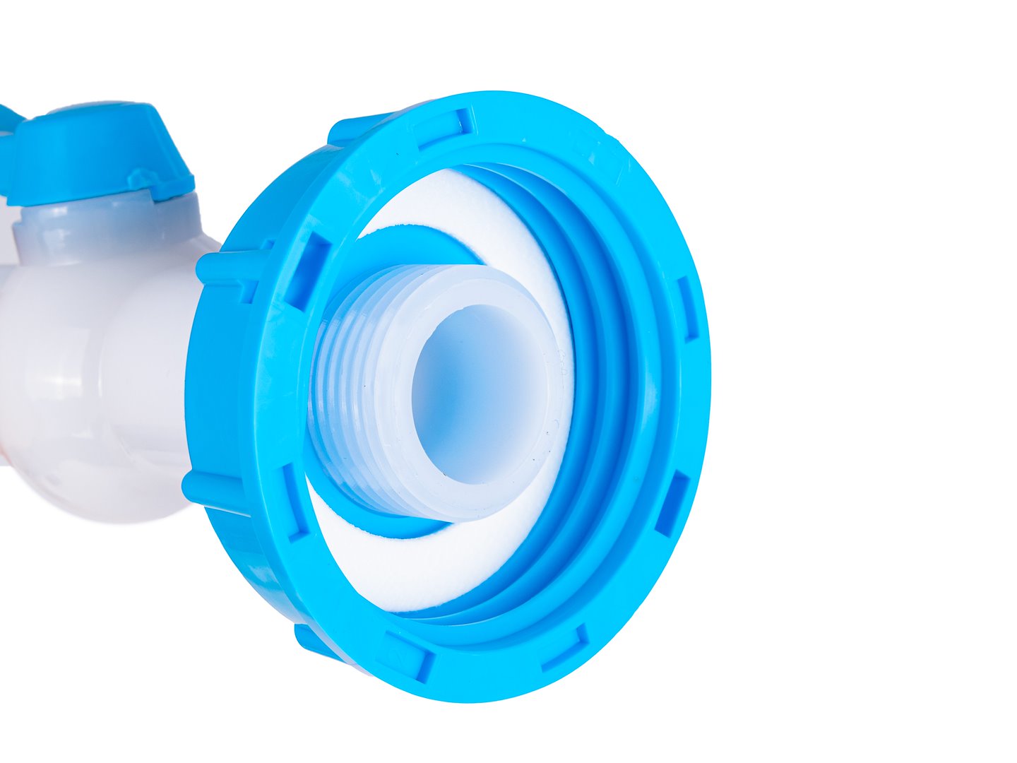 Sada – IBC matice S60x6 + kohoutek na hadici 32 mm 45° – Mauser — V provozu