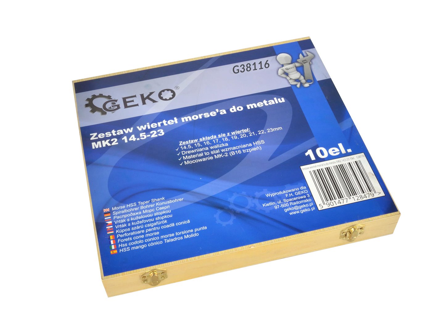 Sada 10 ks morseových vrtáků do kovu MK2 14,5–23 mm – Geko 3