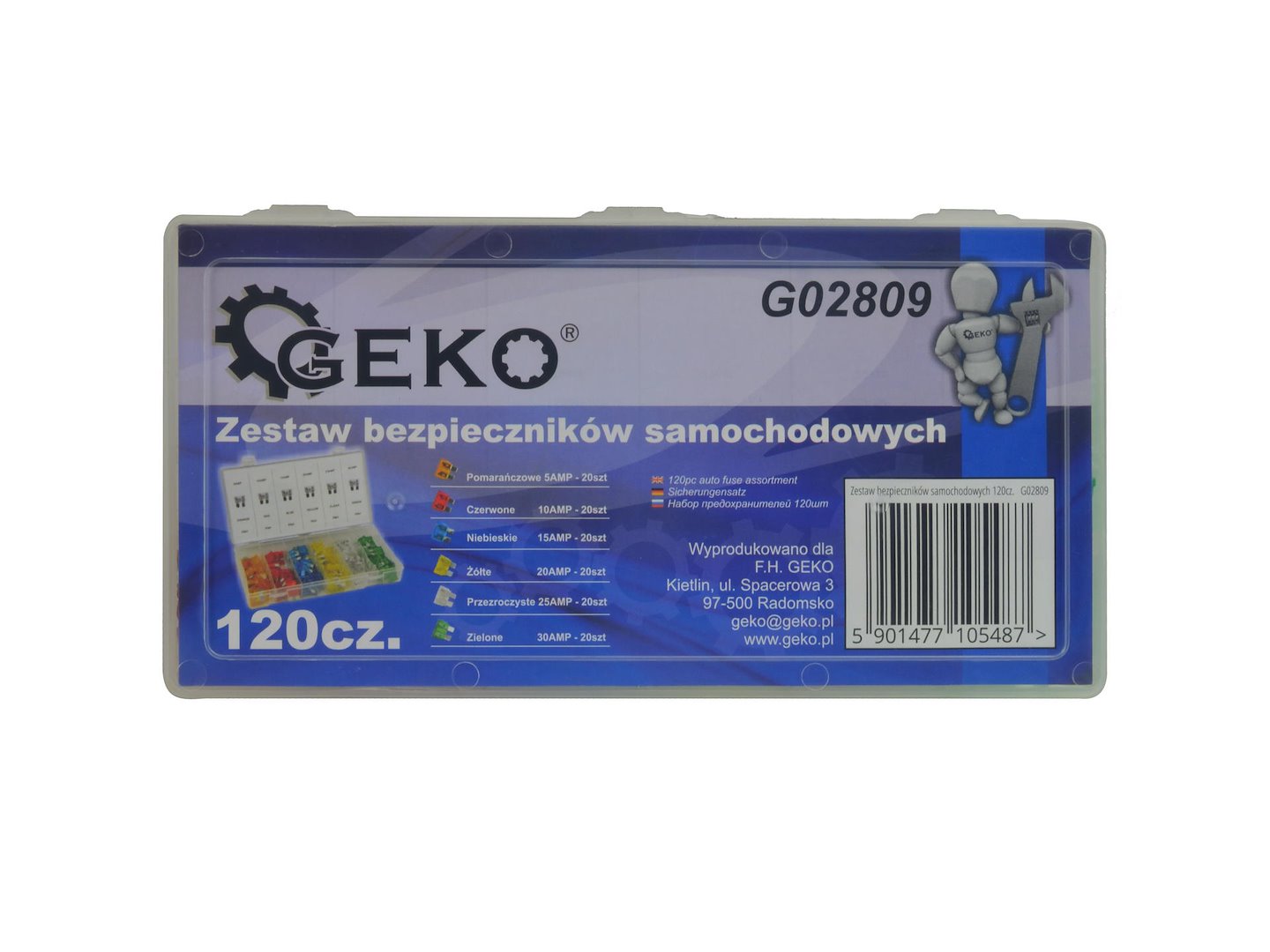 Sada automobilových pojistek Standard 120 ks – Geko G02809 3