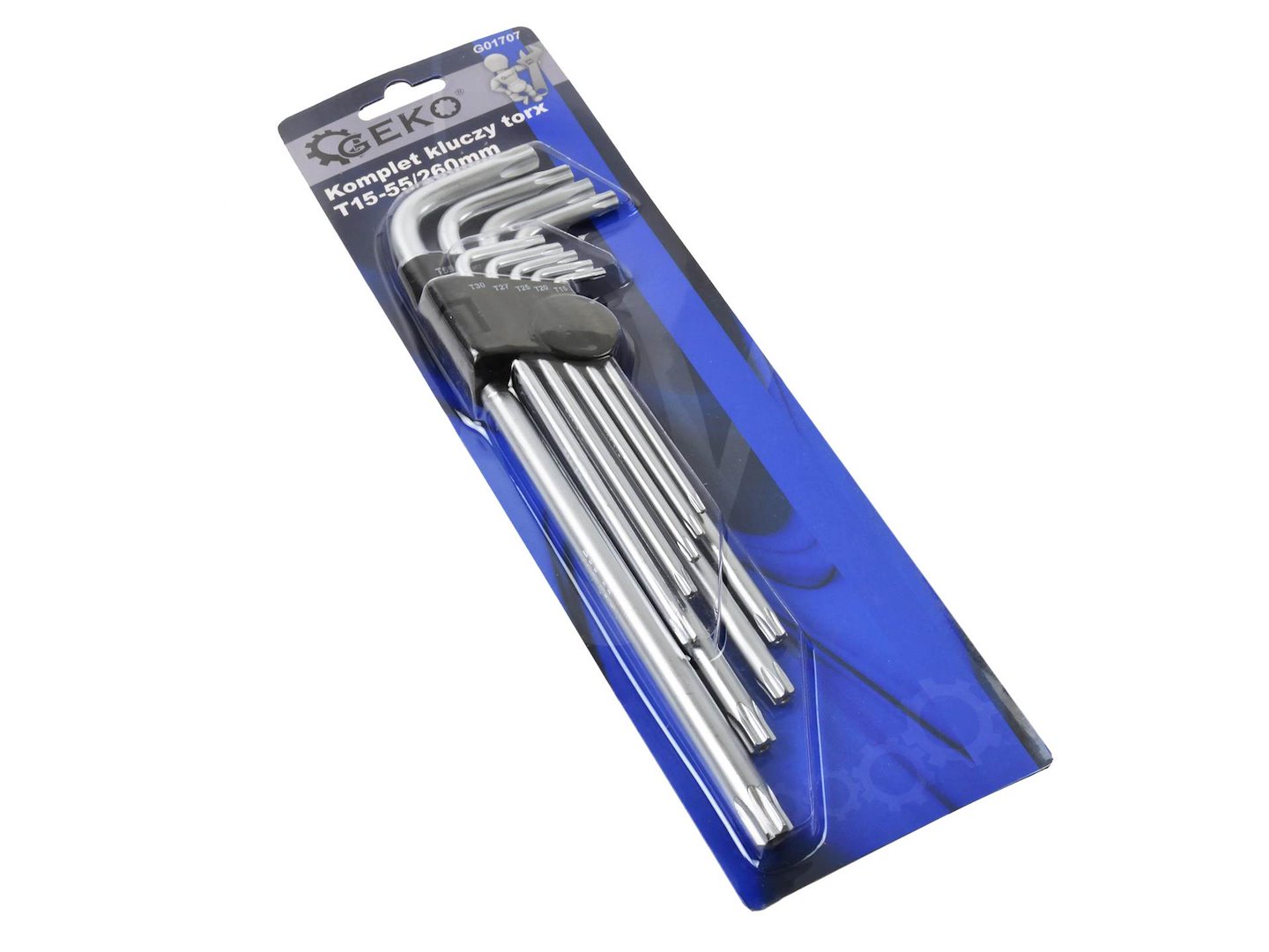 Sada klíčů Torx T15–T55 / 260 mm Geko – 24 kusů — V provozu