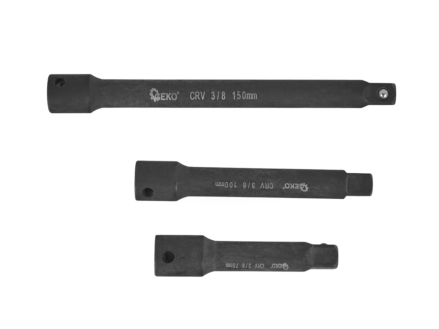 Sada prodlužovacích nástavců 1/4" 3/8" 1/2" CrV – 9 ks (Geko) 7