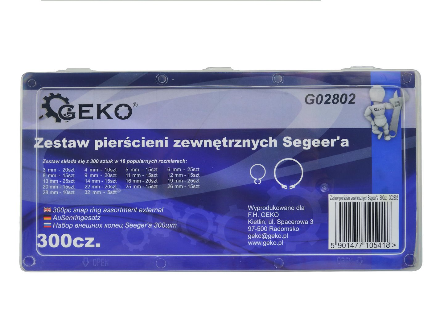 Sada vnějších kroužků Segera 300 ks – rozměr 20 mm | Geko 4