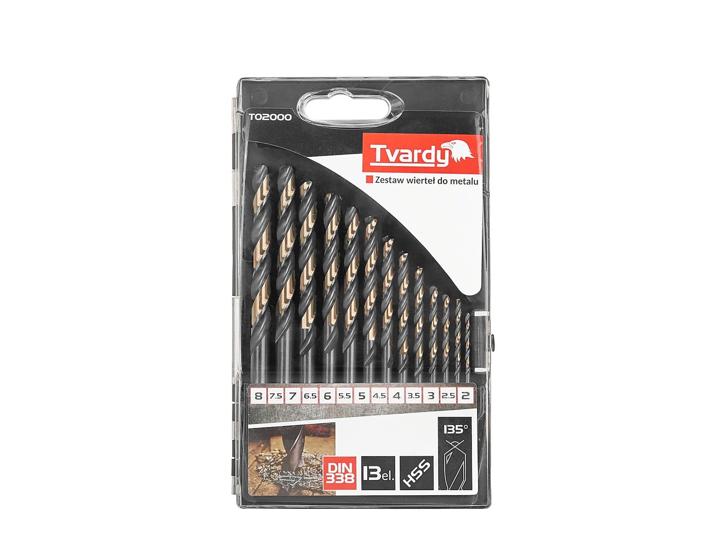Sada vrtáků HSS do kovu Geko, 2,0–8,0 mm, 13 ks — V provozu