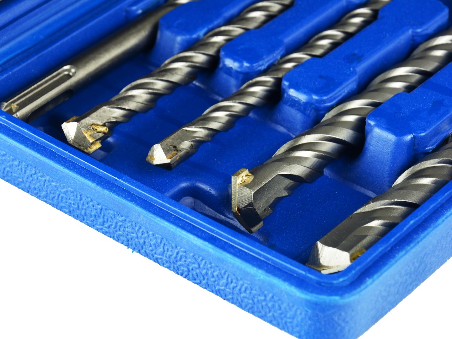 Sada vrtáků SDS PLUS Geko G40037, 20 ks, průměr 5–20 mm — Detail vrtáků