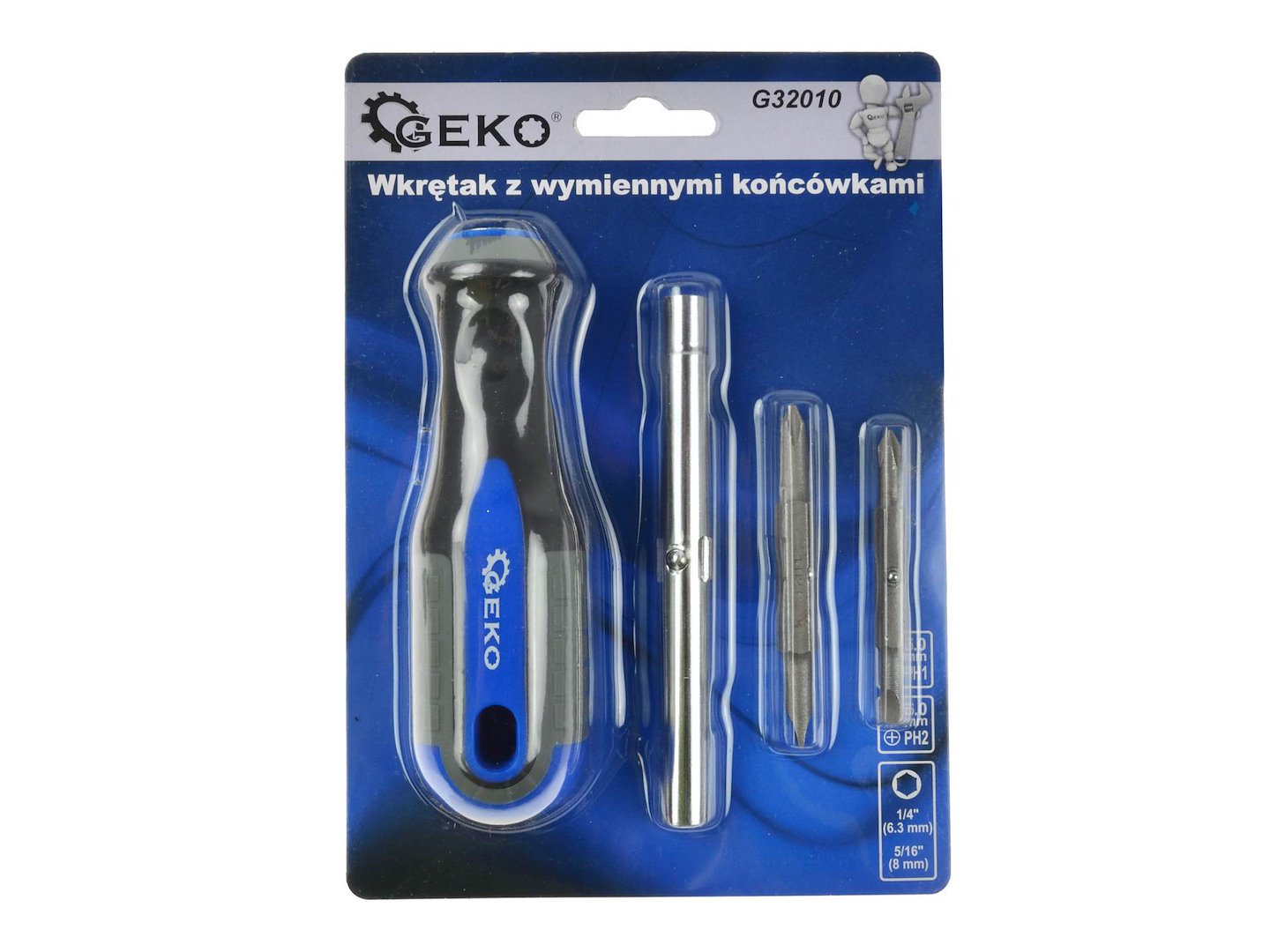 Šroubovák s vyměnitelnými hroty Geko — Detail hrotu