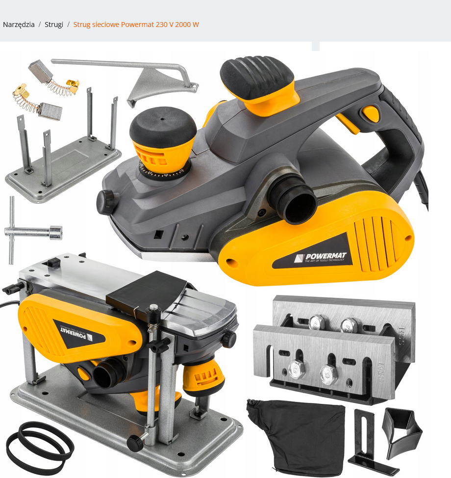 Powermat elektrický hoblík 2000W – celkový pohled