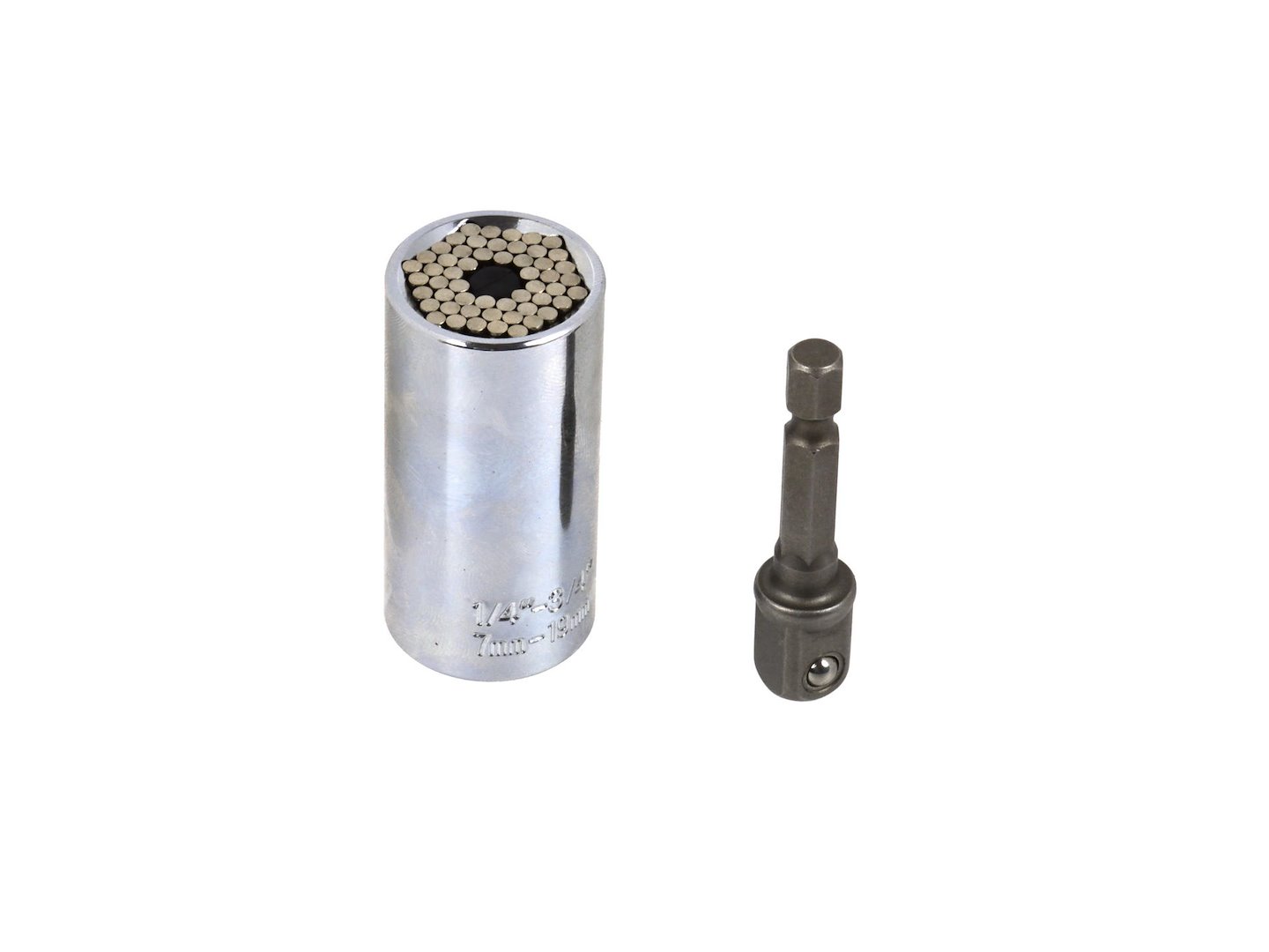 Univerzální nasadka CrV 7–19 mm + adaptér (sada 72/100 ks) – Geko 3