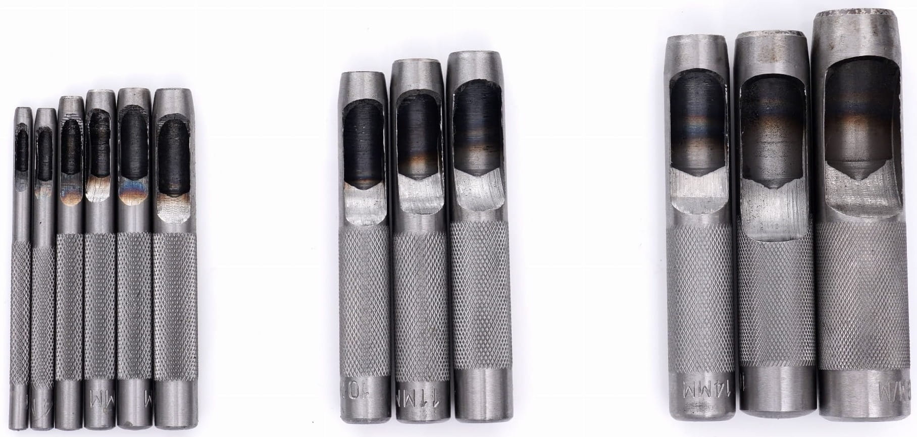Sada průbojníků 3–19 mm KD11202 – detail ostří průbojníku