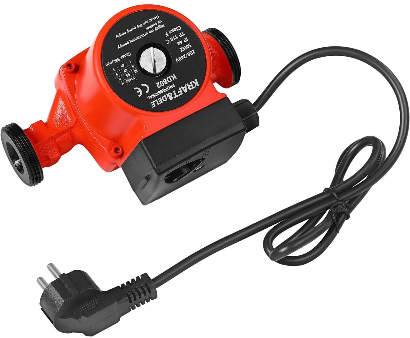 Oběhová pumpa KRAFT&DELE KD802 25-6 – štítek s parametry
