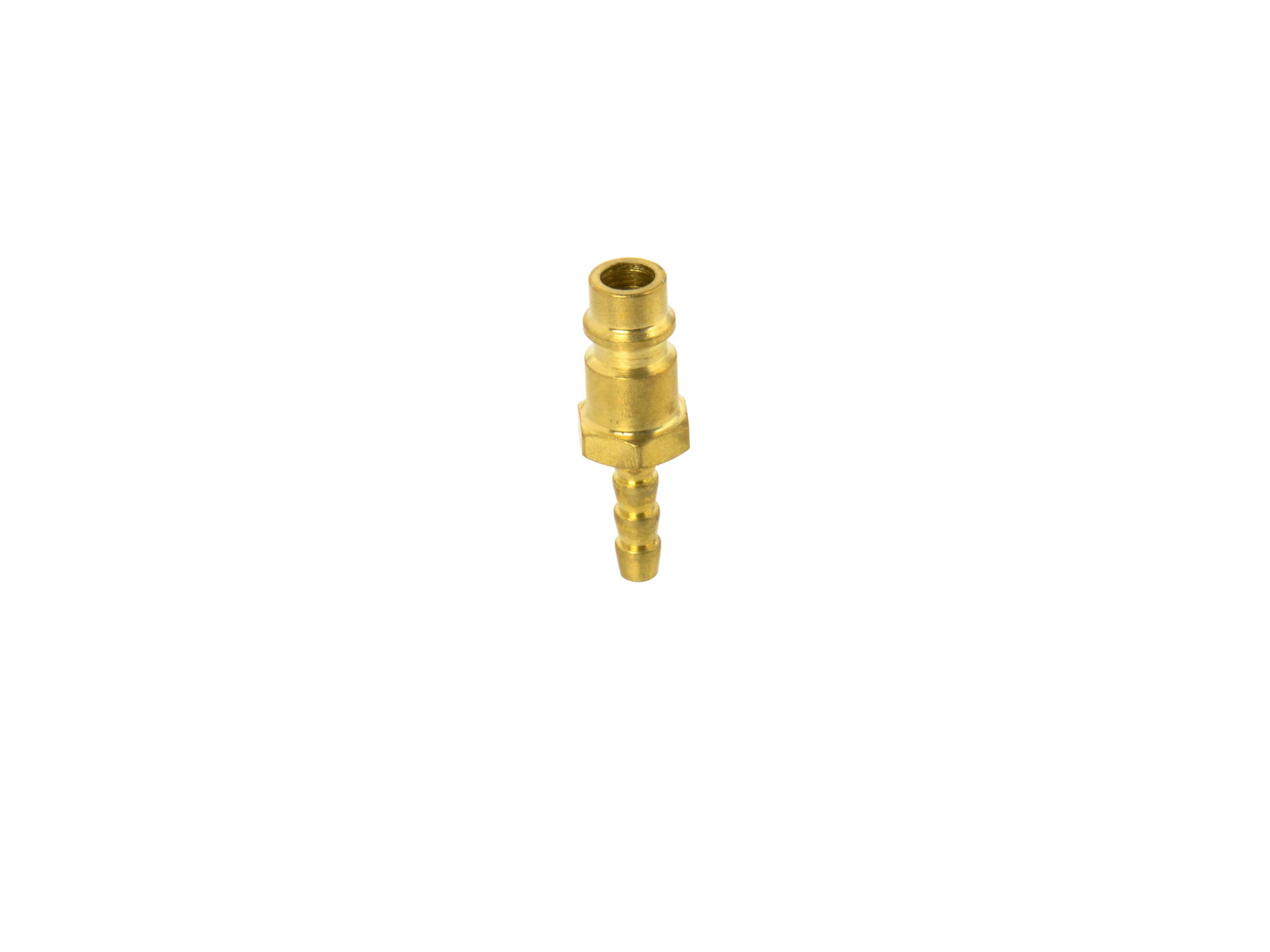 Zástrčka Geko, 6 mm, mosaz niklovaná, 16 bar, 1000 l/min — V provozu