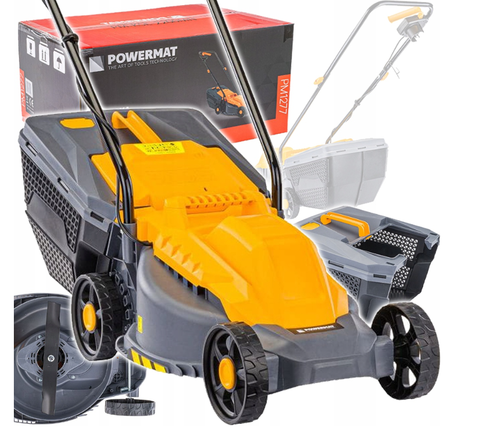 Elektrická sekačka na trávu 2200 W – záběr 32 cm, koš 30 L