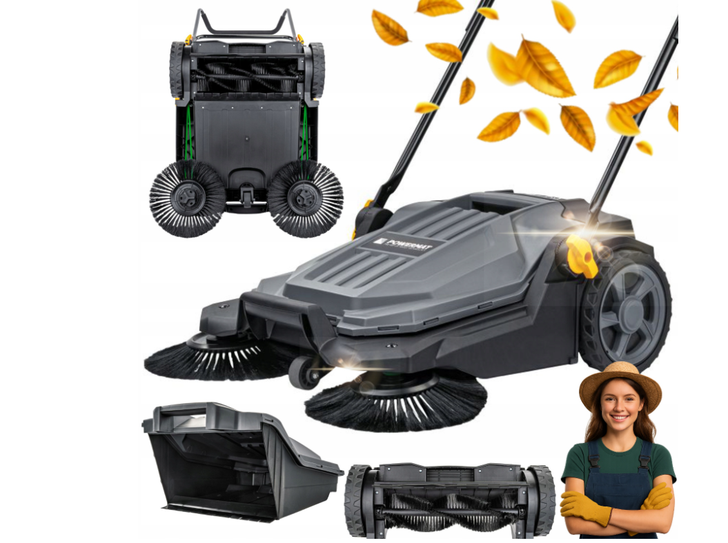 Ruční zametač Powermat PM-ZR-650M | pracovní šířka 650 mm | 20 l