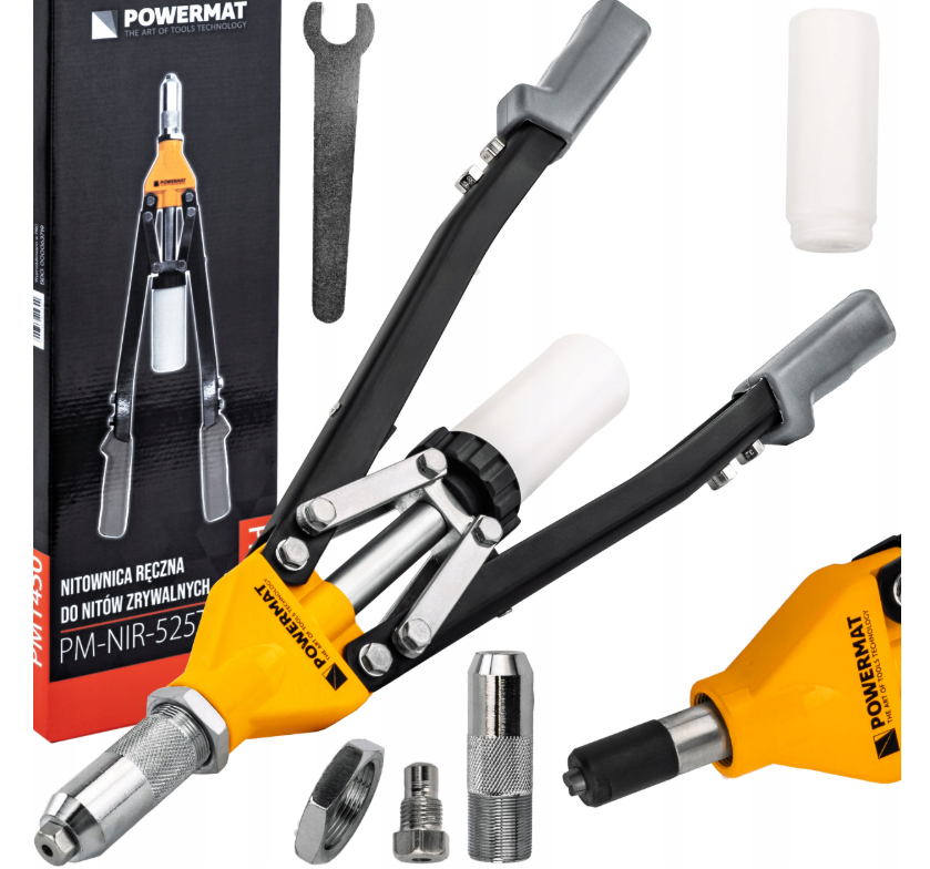 Páková ruční nýtovačka na trhací nýty 3,2–6,4 mm s nádobkou (525 mm)