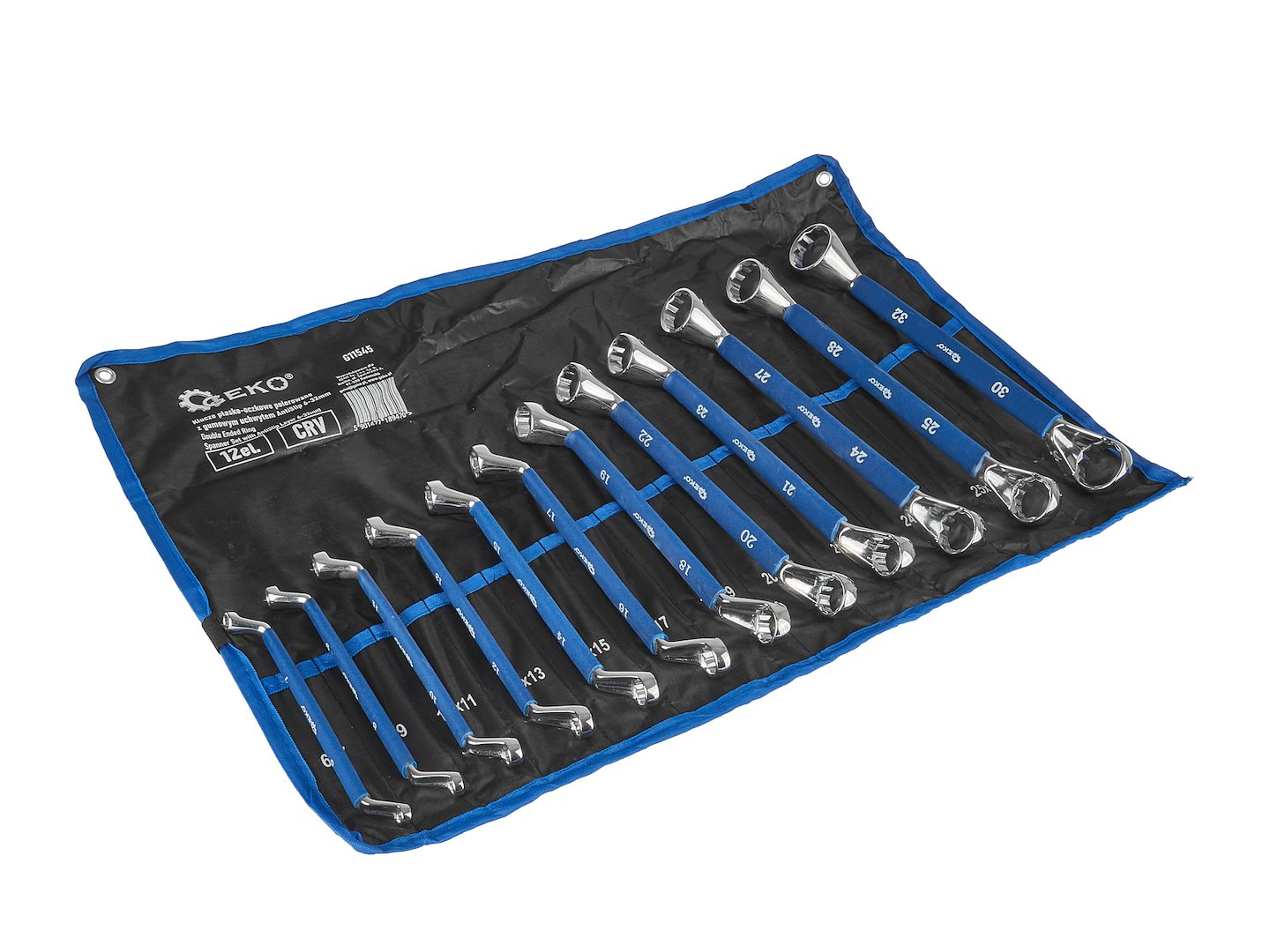 Klíče s gumovou rukojetí Antislip 6–32 mm 12 ks Geko — V provozu