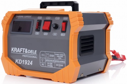 Nabíječka akumulátorů Kraft&Dele KD1924 12/24 V 30–250 Ah – čelní pohled