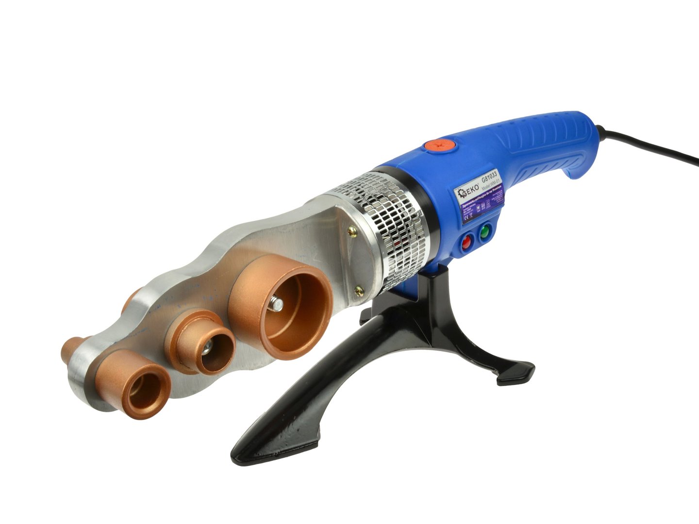 Zgrzewarka do rur Geko 1500 W s matricemi 16–63 mm — V provozu