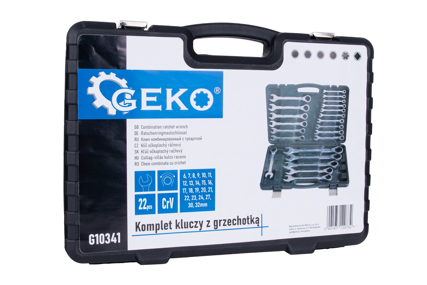 Sada klíčů s ráčnou Geko 22 ks 632 mm — Detail