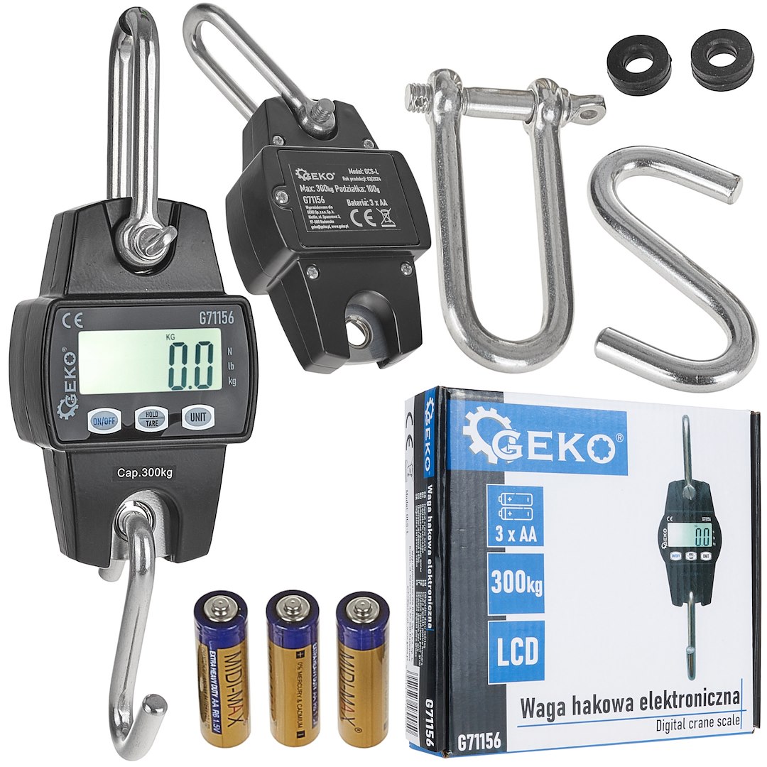 Elektronická skladová háčková váha 300 kg – Geko 1