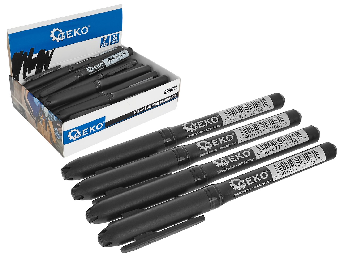 Permanentní stavební fix – výstavní karton 24 ks, 24 × 1728 mm – GEKO 1