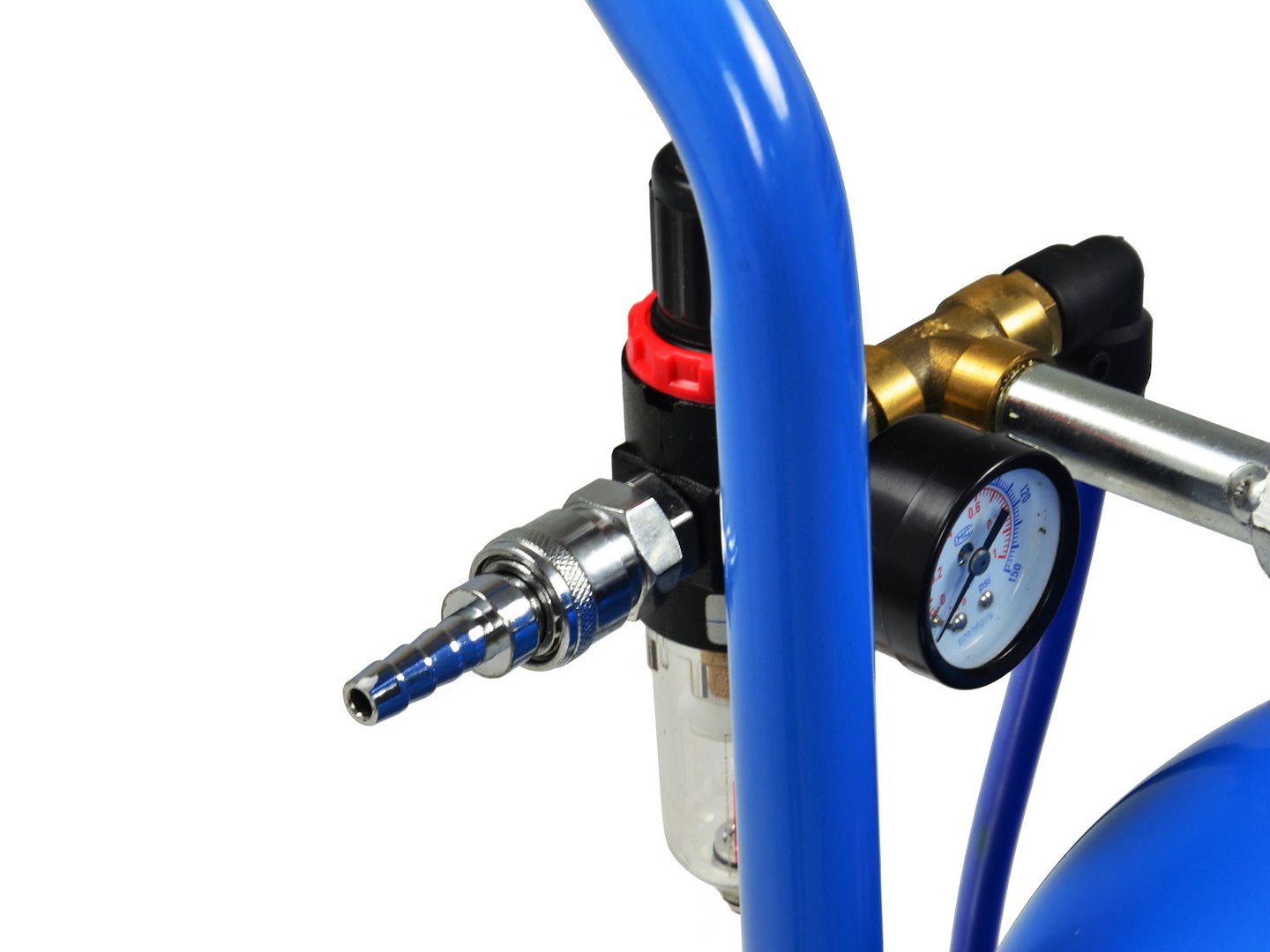 Mobilní pískovačka se sifonem 19 l Geko s pracovním tlakem 60–125 psi — Detail