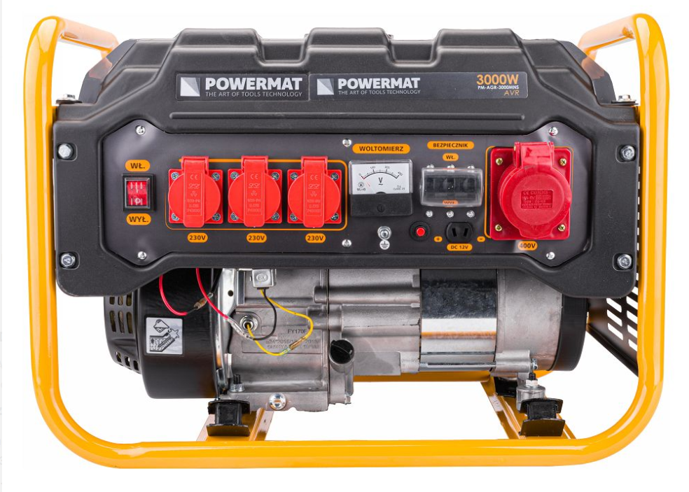 Benzínový generátor / elektrocentrála PowerMat PM-AGR-3000MNS – 3000 W výkonný agregát