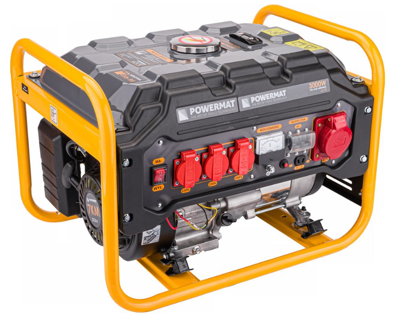 Benzínový generátor/elektrocentrála PowerMat PM-AGR-3000MNKE –  3000 W s více výstupy