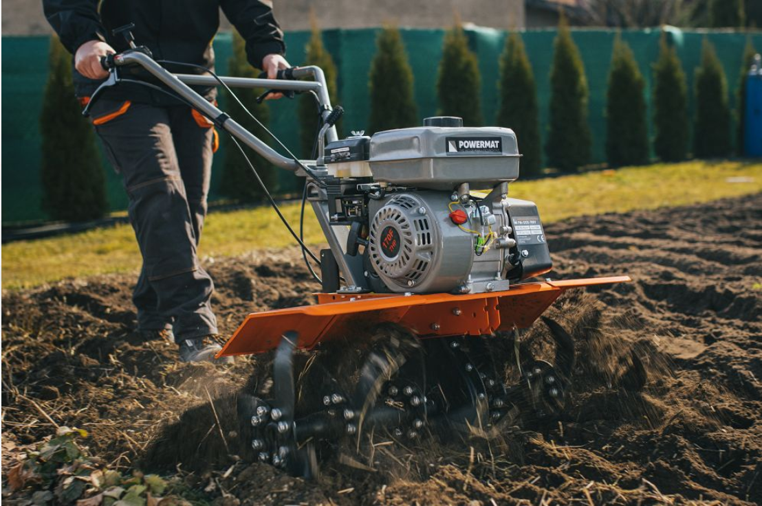 Spalinový kultivátor PowerMat PM-GGS-700Y – 7 HP, pracovní šířka 80 cm