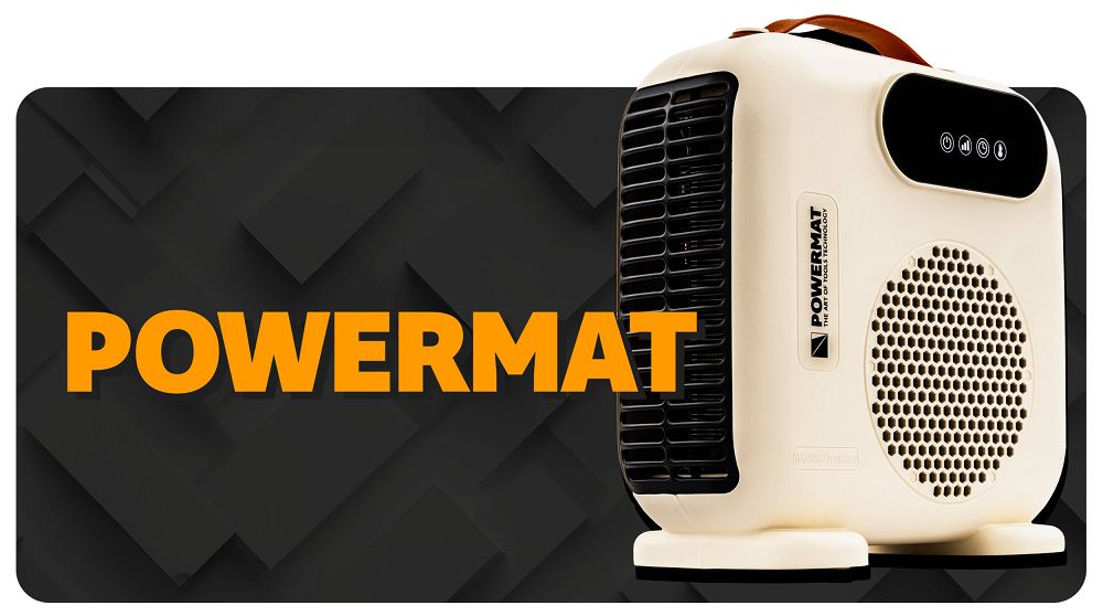 Elektrický teplovzdušný ventilátor / ohřívač POWERMAT PM-TWE-2000D-LCD – 2000 W s LCD displejem a dálkovým ovládáním