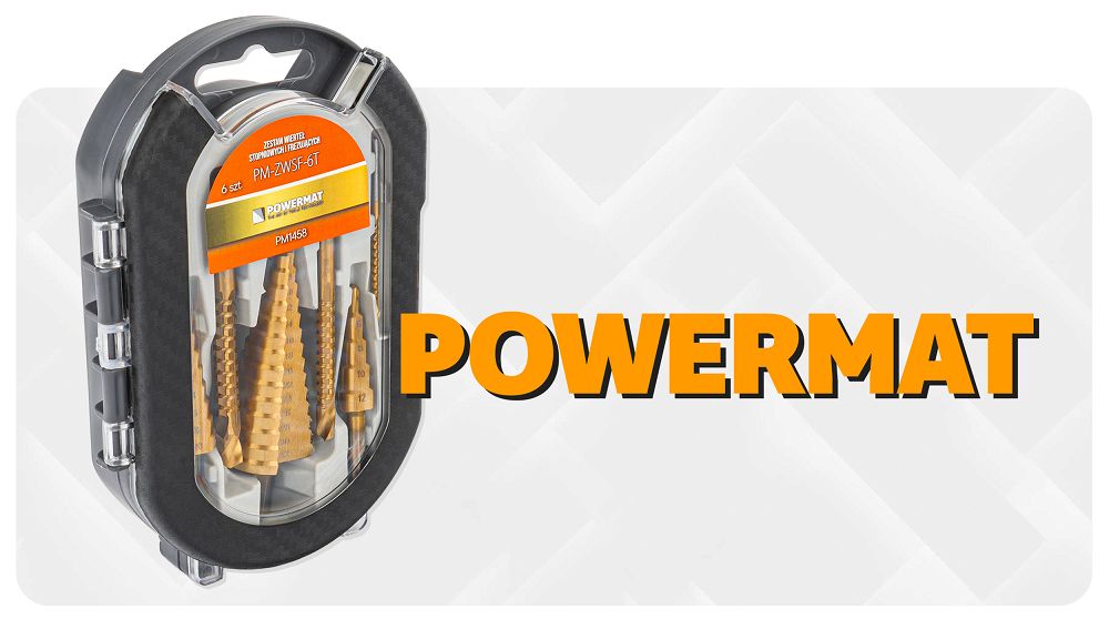 Stupňovité (kónické) vrtáky POWERMAT PM-ZWSF-6T HSS – sada 6 ks, 4–30 mm