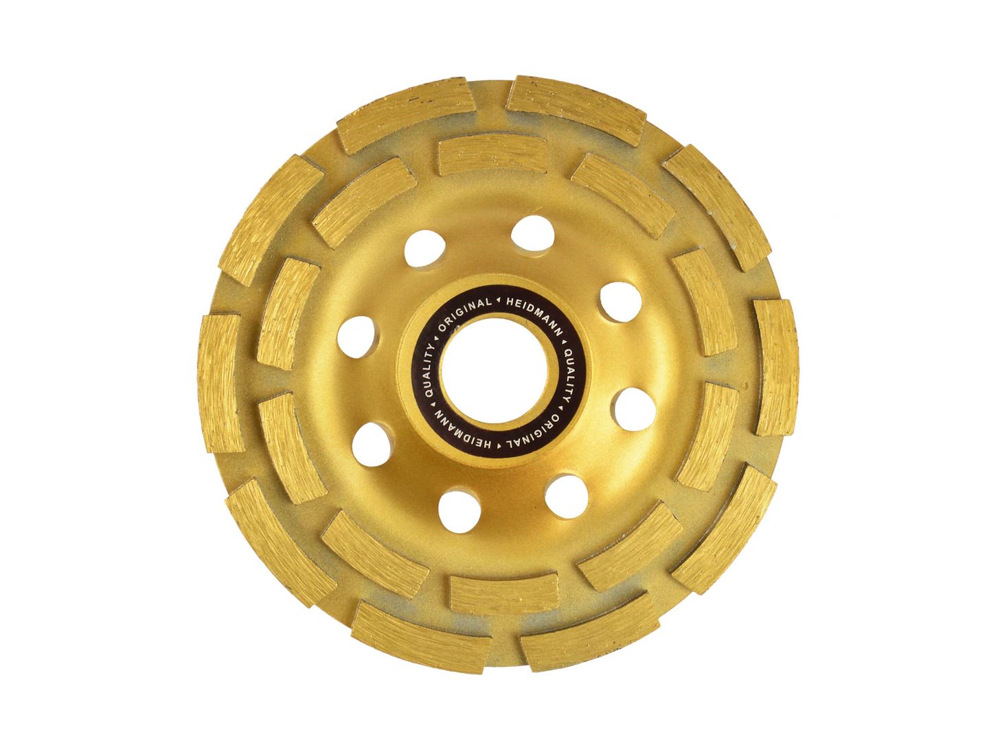 Dvojitý segmentový kotouč pro broušení betonu 125 mm x 22,23 mm Heidmann — Celkový pohled