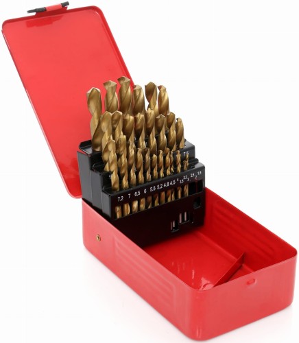 Kraft&Dele KD10344 – sada 29 titanových vrtáků HSS do kovu v plastovém organizéru