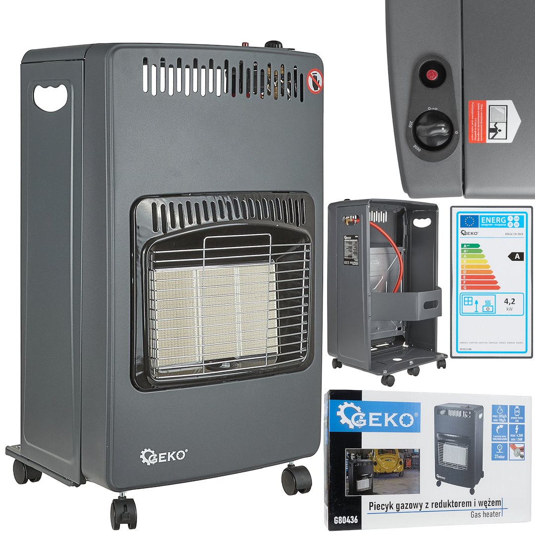Plynový ohřívač Geko 4,2 kW – sada s redukcí a hadicí (typ 2) 1