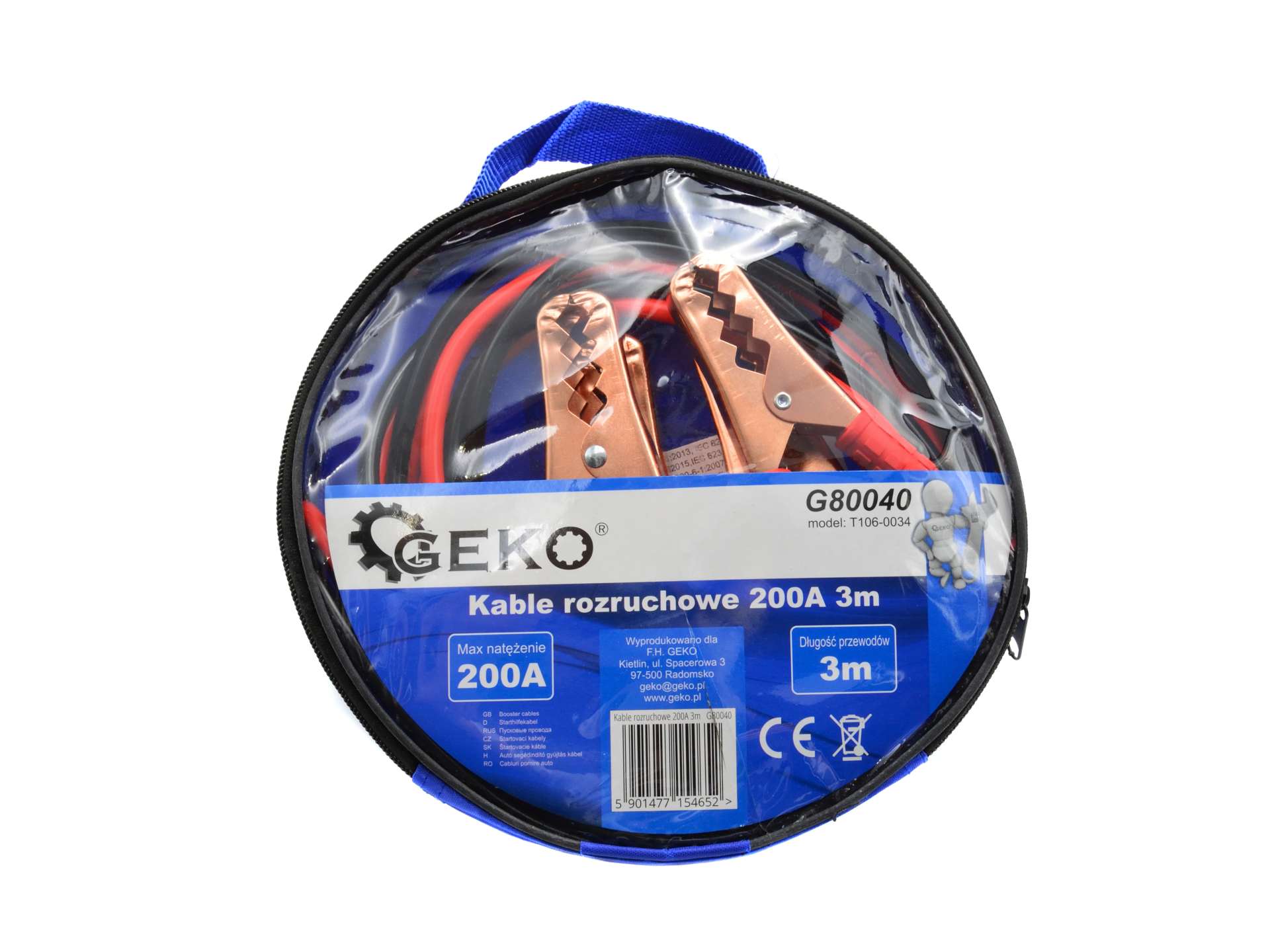 Startovací kabely 200 A, 3 m – Geko 4